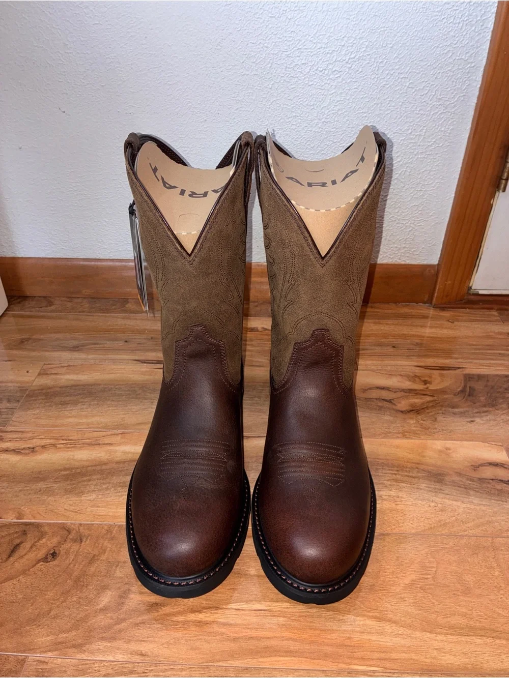 Ariat Men’s Groundbreaker Pull-On Work Boots, brown - size 14 EE (wide)